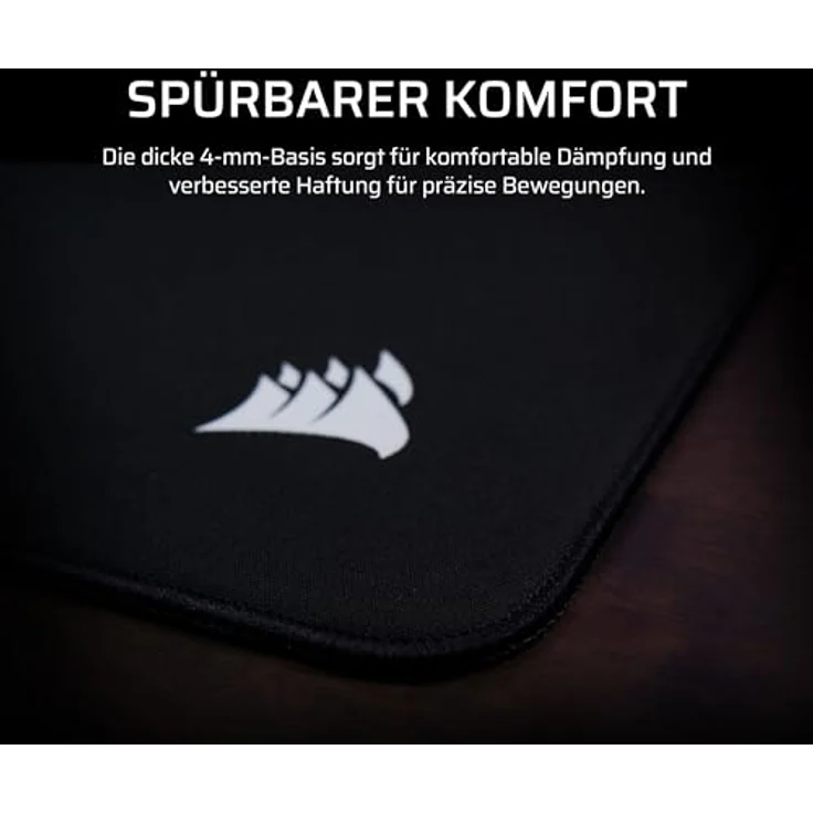 Corsair MM PRO Control Groß Gaming-Mauspad, E-Sport, 4 mm Dicke, rutschfeste Basis, genähte Kanten, schwarz – Bild 5