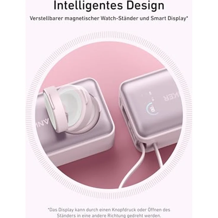 Anker MagGo Powerbank 10.000mAh für Apple Watch, 35W, USB-C-Kabel, kompakt, offiziell zertifiziert, für iPhone 15 Serie, Samsung, iPad, AirPods - Schwarz – Bild 5