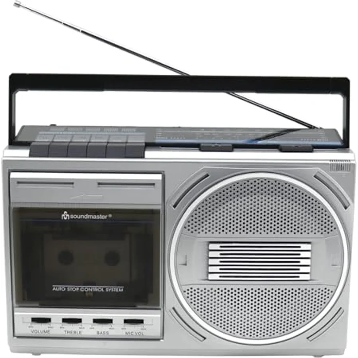 Soundmaster RR20SI, Mono-Radio-Cassette Rekorder mit UKW Tuner und Einzel-Kassettendeck, kompakt und leistungsstark – Bild 1