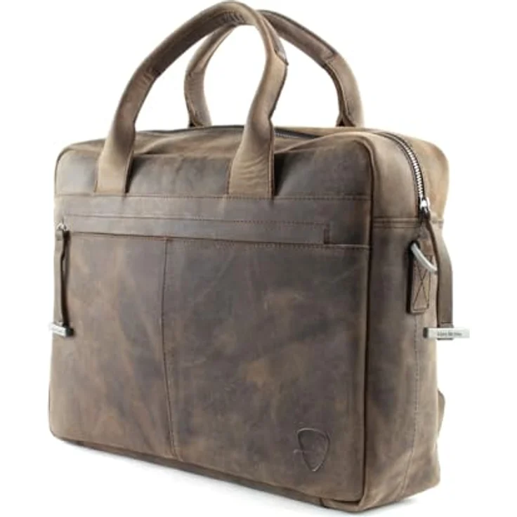 Strellson Richmond Soft Briefcase, Aktentasche aus Rindleder im Vintage-Look mit gepolstertem Notebookfach, Braun – Bild 4