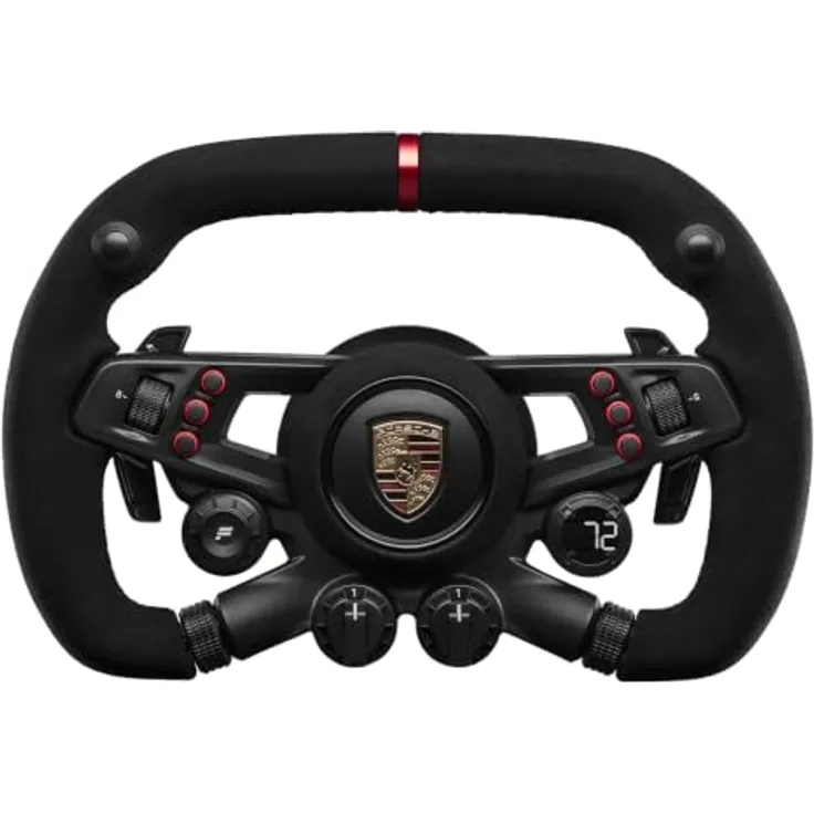 Fanatec CSL Elite Porsche Vision GT Lenkrad, 310 mm, Wildleder, OLED-Display, QR2-Quick-Release - schwarz