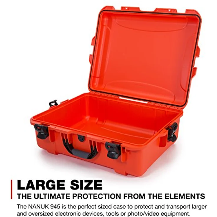Nanuk 945 Wasserdichter Hartschalenkoffer - Orange, PowerClaw Verriegelungssystem, IP67 Wasserdicht, Schlagfester NK-7-Kunststoff – Bild 3