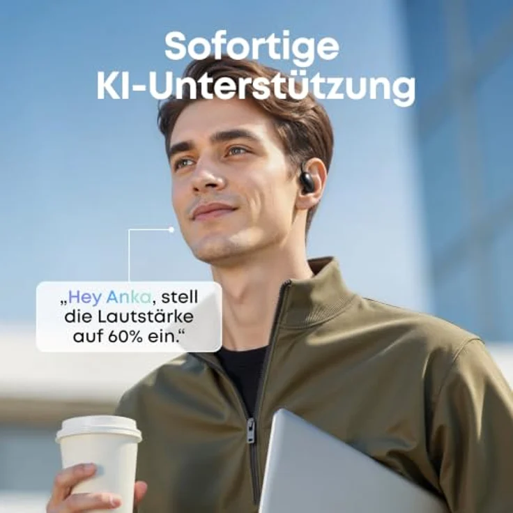 SOUNDCORE BY ANKER AeroFit 2 AI, On-ear Kopfhörer mit KI-Geräuschunterdrückung und 42 Stunden Akkulaufzeit, Bluetooth Schwarz – Bild 4