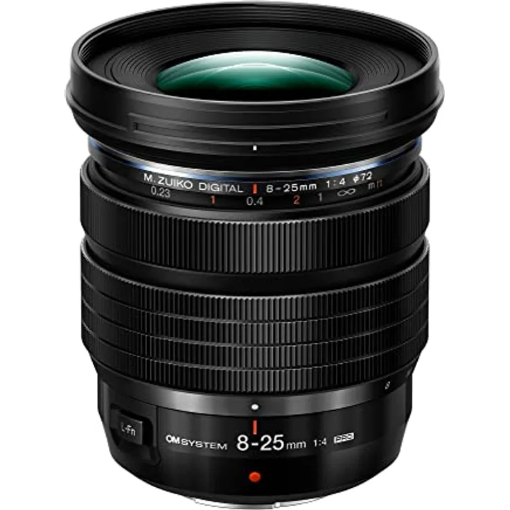 M.Zuiko Digital ED 8-25mm F4.0 PRO, Weitwinkel-Zoomobjektiv, geeignet für alle Micro-Four-Thirds-Systemkameras (Olympus/OM SYSTEM OM-D- und Pen-Modelle, Panasonic G-Serie), schwarz