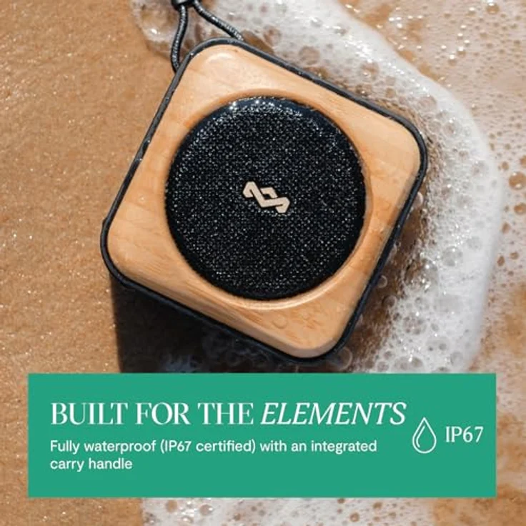 Marley Roots Bluetooth Lautsprecher – Tragbarer Mini Lautsprecher für Reisen & Outdoor, IP67 wasserdicht, 10 Stunden Spielzeit, Schwarz – Bild 4