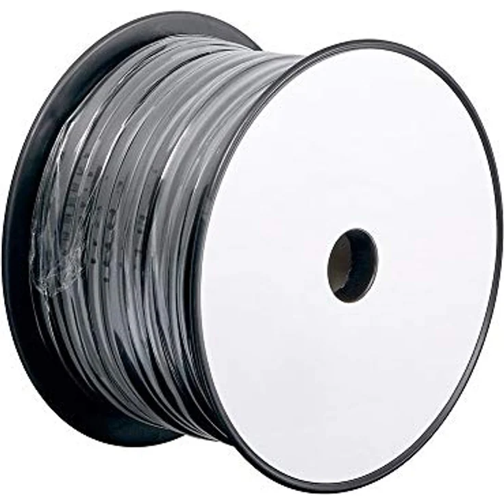 Wentronic 4 adrig Telefonflach-Kabel 100 m Spule schwarz/schwarz – Bild 2