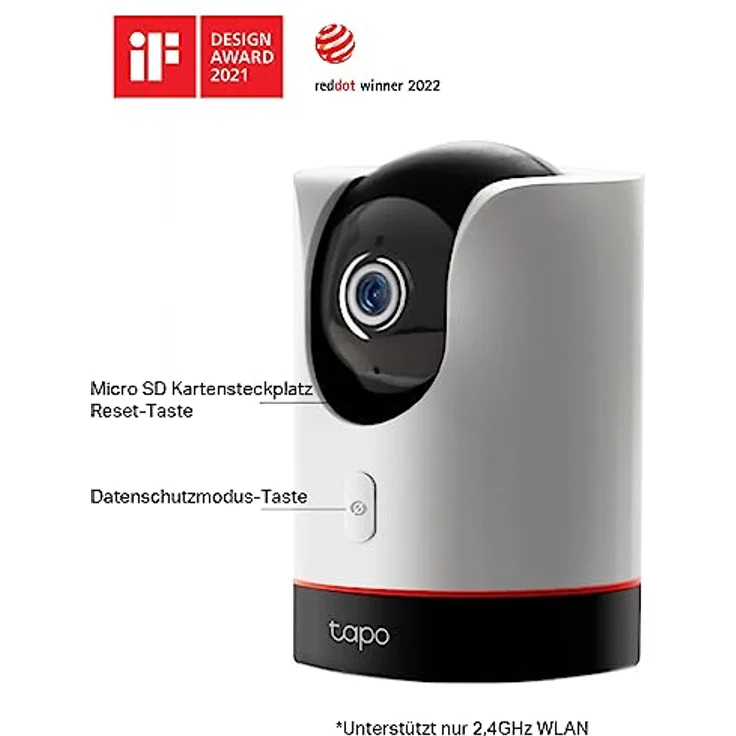 Tapo TP-Link C225 360°-WLAN-Überwachungskamera, 2K Auflösung, Physischer Privatsphärenmodus, Starlight-Sensor, Intelligente AI-Erkennung und -Benachrichtigung,kompatibel mit Alexa&Google Assistant – Bild 2