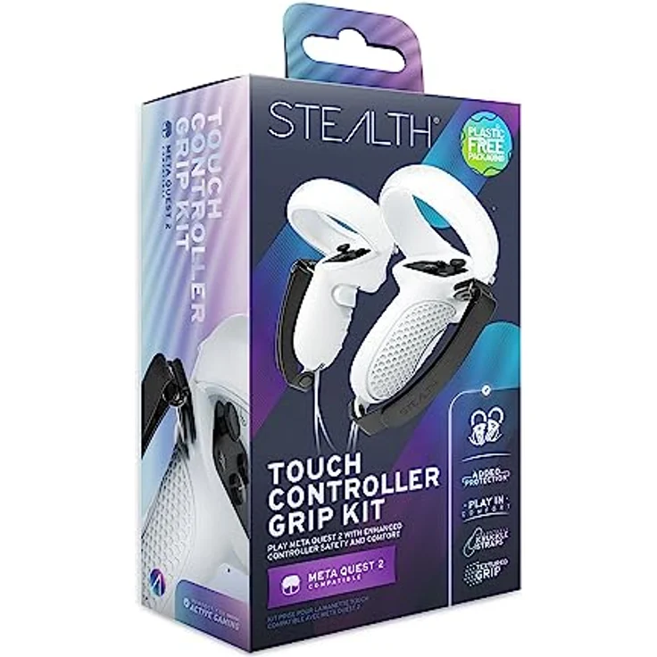 Stealth Touch Controller Grip Cover für Meta Quest 2 Virtual-Reality-Brille, weiß – Bild 2