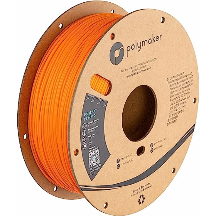 Polymaker PolyLite PLA PRO Orange, 1.75mm 3D-Druckfilament mit hoher Zähigkeit und Steifigkeit, 1kg – Bild 1