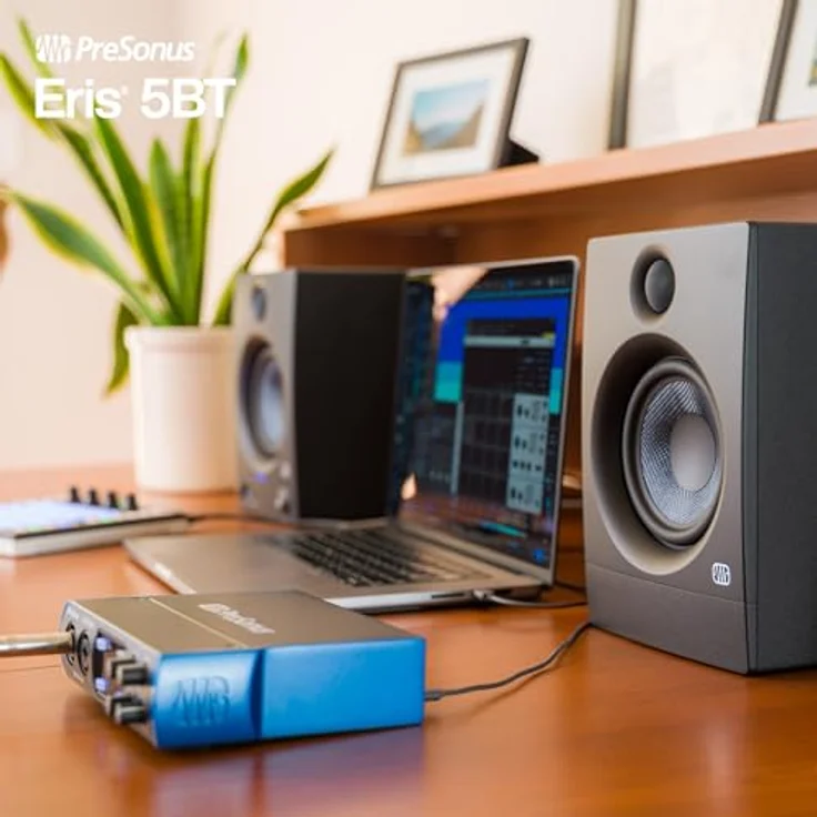 Presonus Eris 5BT Studio Monitor-Boxen 2nd Gen PC-Lautsprecher 2nd Gen (Bluetooth 5.0, 100 W, Ideal für Home-Studio - Musikhören - Gaming) - Schwarz – Bild 6