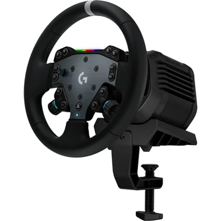 Logitech G RS50 System, 3-teiliges Sim-Racing-Lenkrad-Setup mit 8 Nm Direktantrieb, 13 Tasten Wheel Hub und 28 cm RS-Rundrad – Für PS5/PS4/PC - Schwarz