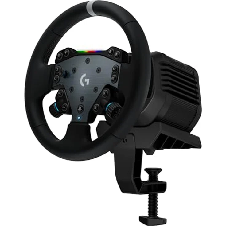 Logitech G RS50 System, 3-teiliges Sim-Racing-Lenkrad-Setup mit 8 Nm Direktantrieb, 13 Tasten Wheel Hub und 28 cm RS-Rundrad – Für PS5/PS4/PC - Schwarz – Bild 1
