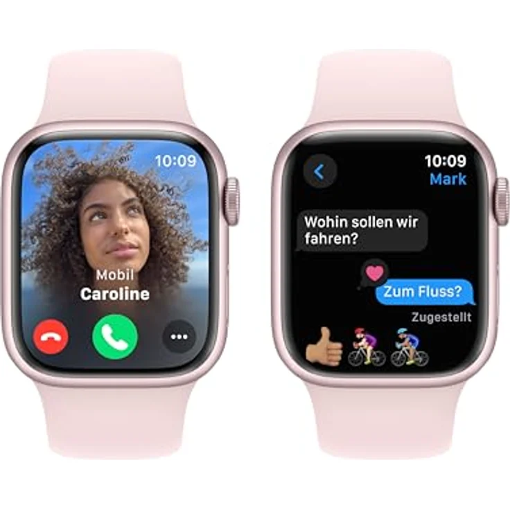 Apple Watch Series 9 GPS, 41 mm Aluminiumgehäuse Rosé, Sportarmband Hellrosa – M/L – Bild 4