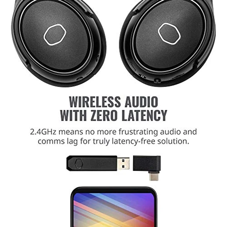 Cooler Master MH670 Gaming Headset mit 2,4 GHz kabellos, Virtual 7.1 Surround Sound und Multi-Plattform-Kompatibilität – Bild 2