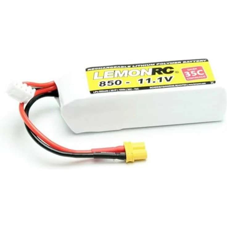 Pichler LemonRC Lipo Akku 850-11.1V (35C) Gelb, Sechskant, Kohlenstoffstahl, Batterie – Bild 2