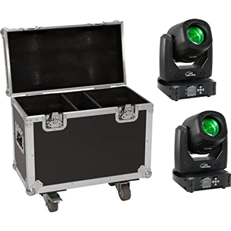 EUROLITE Set 2x LED TMH-B90 + Case mit Rollen