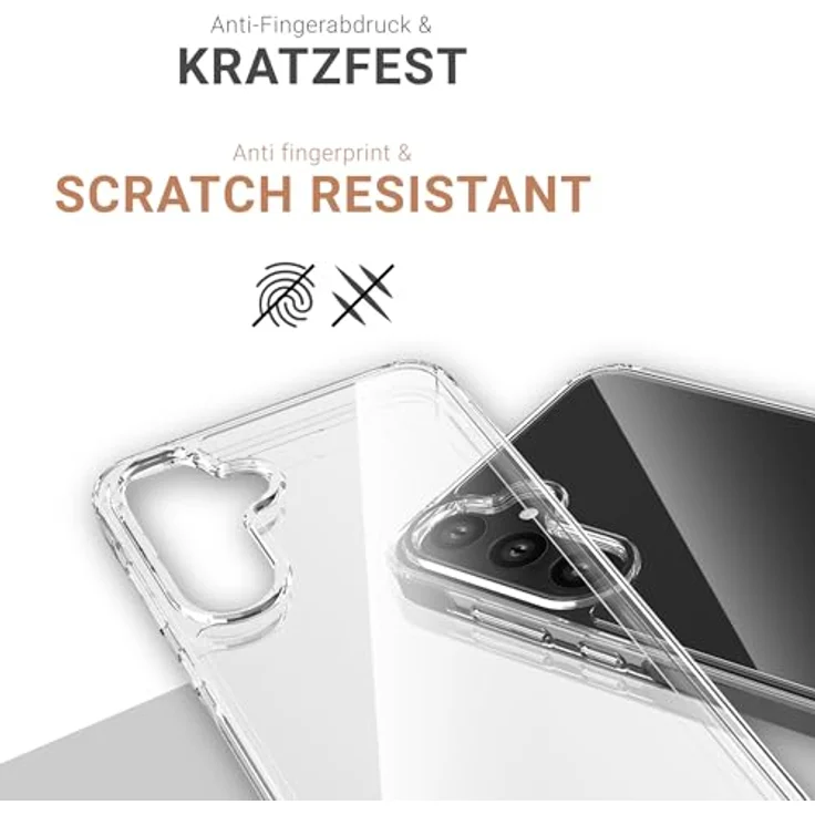 JT Berlin Pankow-Clear Schutzhülle Samsung Galaxy A55 5G Hülle transparent (Stoßabsorbierender TPU Rahmen, Kratzfeste Rückseite aus Acrylglas, Anti-Fingerabdruck) – Bild 4