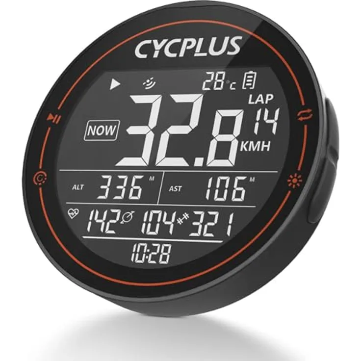 CYCPLUS Fahrradcomputer GPS Fahrradtacho Kabellos, Wasserdicht IPX6 Fahrrad Computer ANT+ Drahtloser Radcomputer, Rennrad Bluetooth 5.0 und Kilometerzähler, kompatibel mit Strava, Schwarz