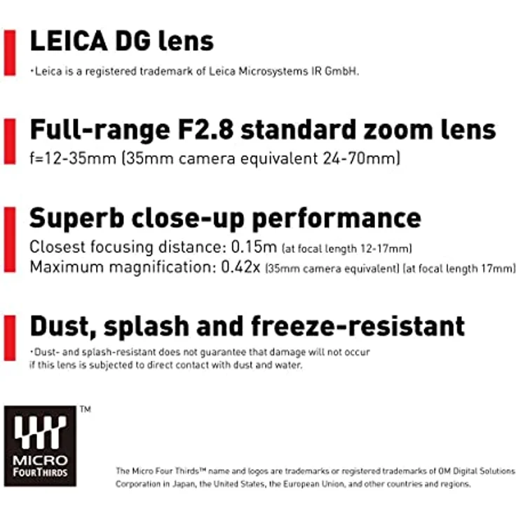 Panasonic Lumix H-ES12035 Leica DG Objektiv, 12-35 mm Brennweite, F2.8 ASPH Blende, ideal für Videos, Makroobjektiv, Weitwinkel, mittleres Objektiv. – Bild 5