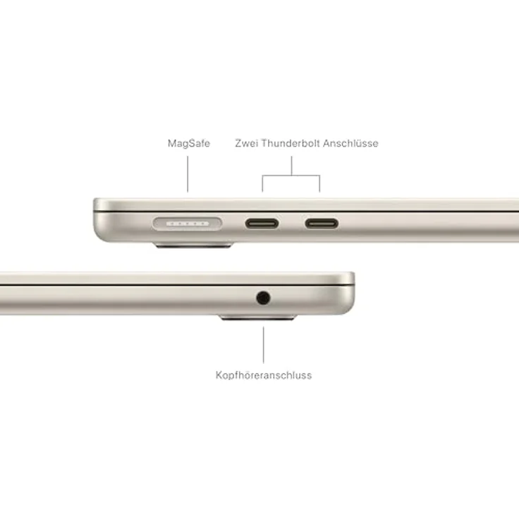 Apple 13" MacBook Air Laptop mit M3 Chip: 13,6" Liquid Retina Display, 24 GB gemeinsamer Arbeitsspeicher, 512 GB SSD Speicher, Polarstern – Bild 4
