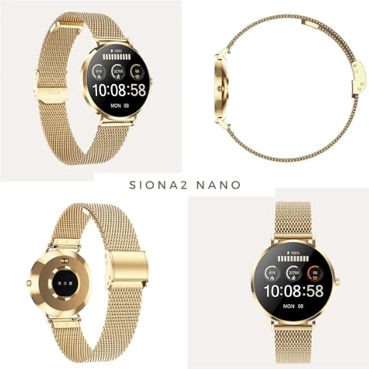 XCOAST SIONA 2 NANO - Damen Smartwatch 3,7 cm/1,19 Zoll, iOS und Android, Wasserdicht, Puls, Blutdruck, Blutsauerstoff – Bild 2