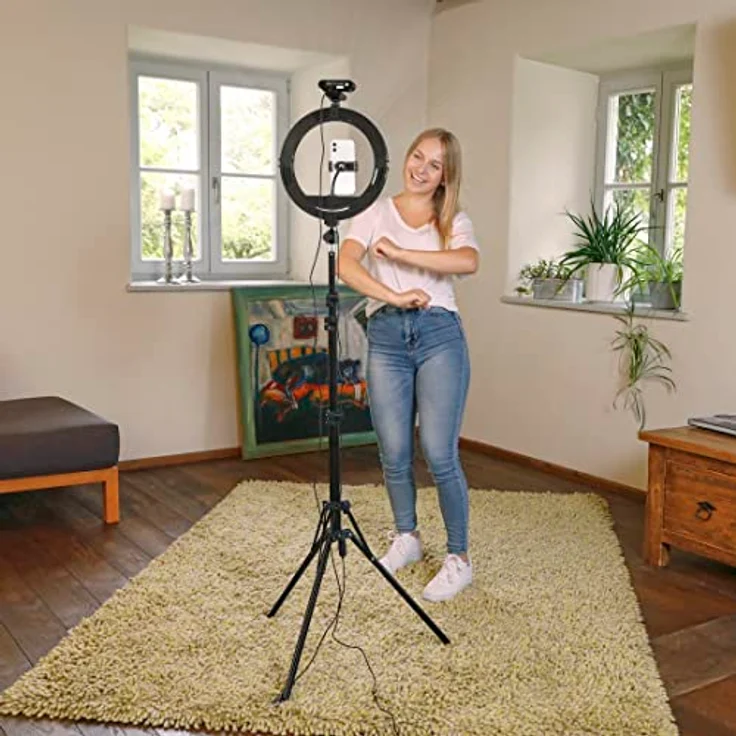 Hama SpotLight Steady 120 III, Ringleuchte mit 160 LEDs, einstellbarer Farbtemperatur und Lichtintensität, schwarz – Bild 12