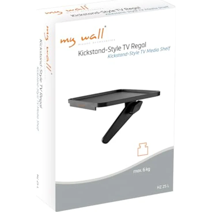 My Wall Ablagefach Schwarz, Kickstand-Style Regal für TV & Monitor mit rutschfester Oberfläche, bis 6 kg Belastbarkeit – Bild 7