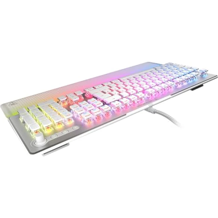 Turtle Beach Vulcan II Max - Optisch-mechanische PC-Tastatur, RGB-Beleuchtung, Handballenauflage, lineare Titan II-Schalter, Aluminiumplatte, Weiß – Bild 3
