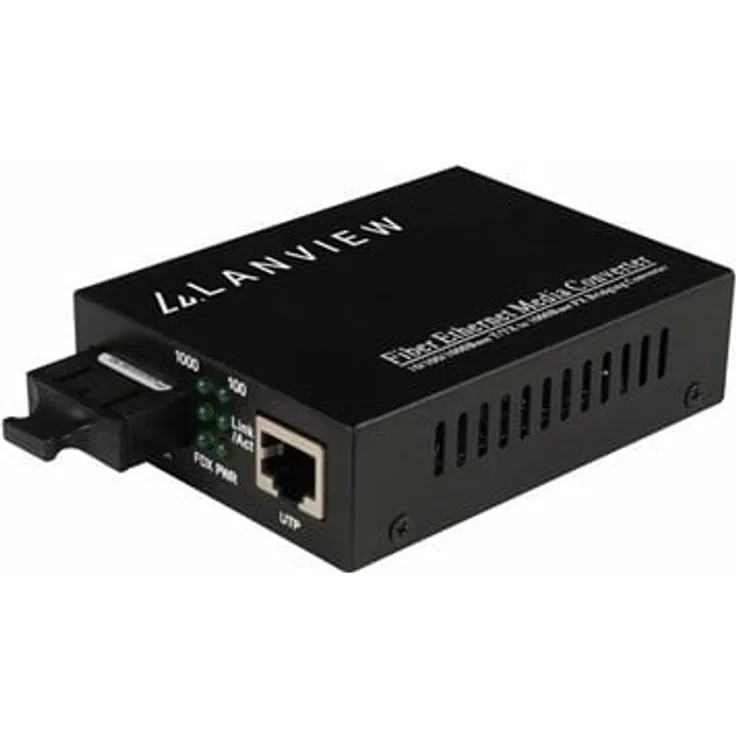 Lanview Fibre Media Converter, 10Mb LAN, 100Mb LAN, 1GbE, RJ-45 / SC, bis zu 80 km, 1310 nm
