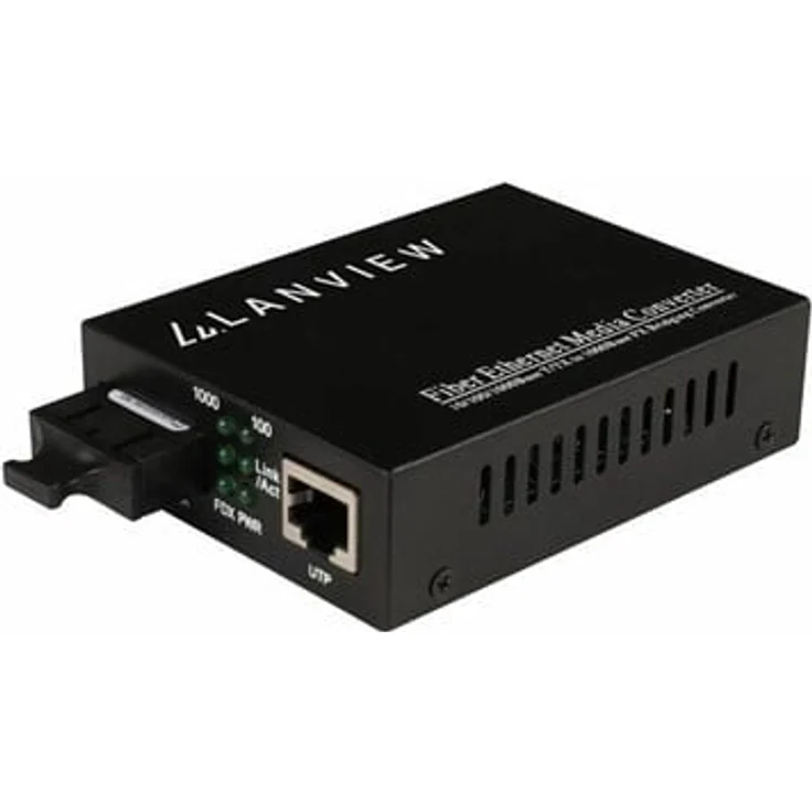 Lanview Fibre Media Converter, 10Mb LAN, 100Mb LAN, 1GbE, RJ-45 / SC, bis zu 80 km, 1310 nm