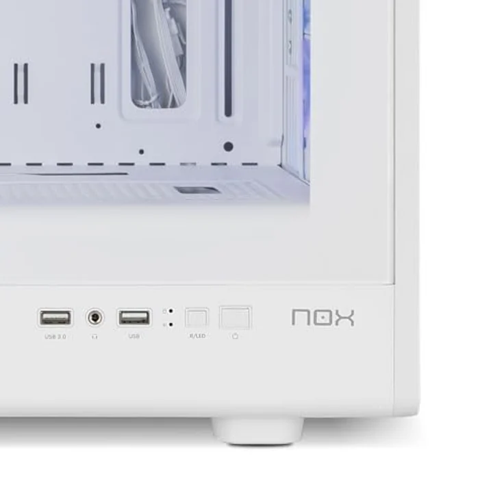 Nox Infinity IOTA, PC-Gehäuse in Weiss mit Mesh-Frontblende und 4 vorinstallierten 120-mm-Lüftern, ATX-kompatibel – Bild 6