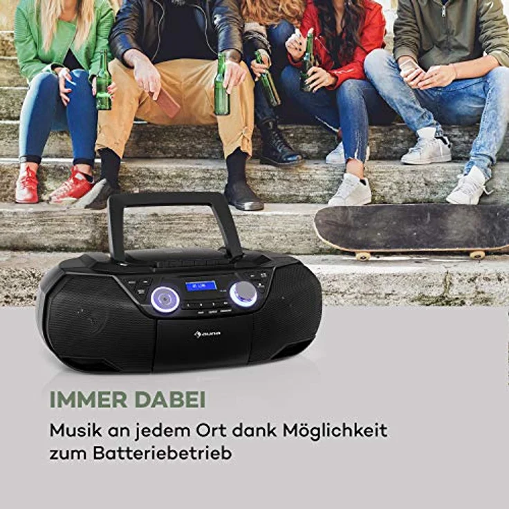 Roadie 2K Boombox CD-Player Kassettenradio DAB-DAB+ UKW Bluetooth schwarz – Bild 9