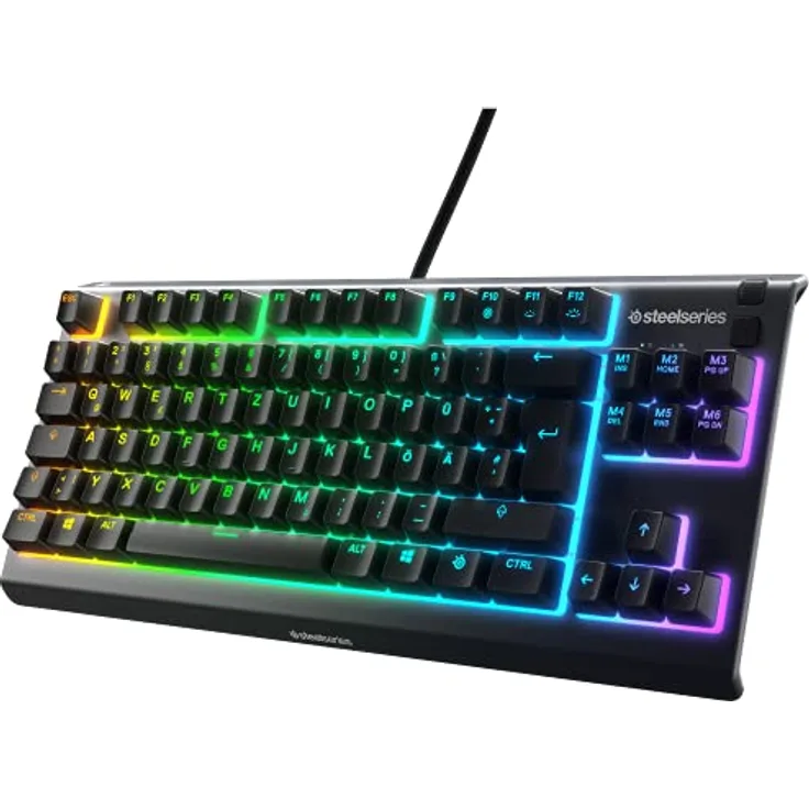 SteelSeries Apex 3 TKL - RGB Gaming-Tastatur - Kompakter Tenkeyless-Formfaktor - 8-Zonen-RGB-Beleuchtung - Deutsches (QWERTZ) Layout