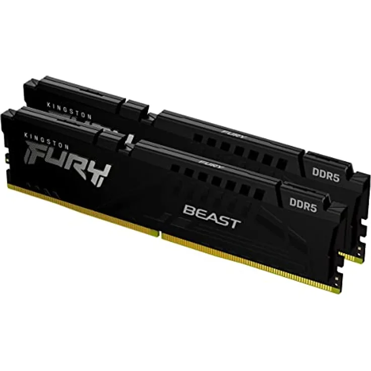 Kingston Fury Beast DDR5 64GB (2x32GB) 5200MT/s CL40 DIMM Gaming Speicher Kit, Schwarz, mit AMD Expo und Intel XMP