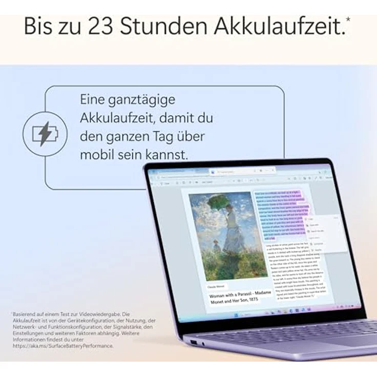 Microsoft Surface Laptop | Copilot+ PC 13” LCD Touchscreen | Snapdragon® X Plus | 16GB RAM | 512GB SSD | 1. Edition | Violett – Bild 3