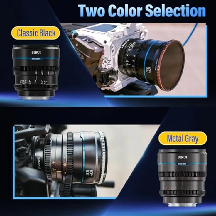 SIRUI Night Walker 55mm T1.2, Manuelles Kinoobjektiv für MFT-Mount, S35 Prime, perfekt für BMPCC4K, GH6, GH5S, GH5 II, Schwarz – Bild 4