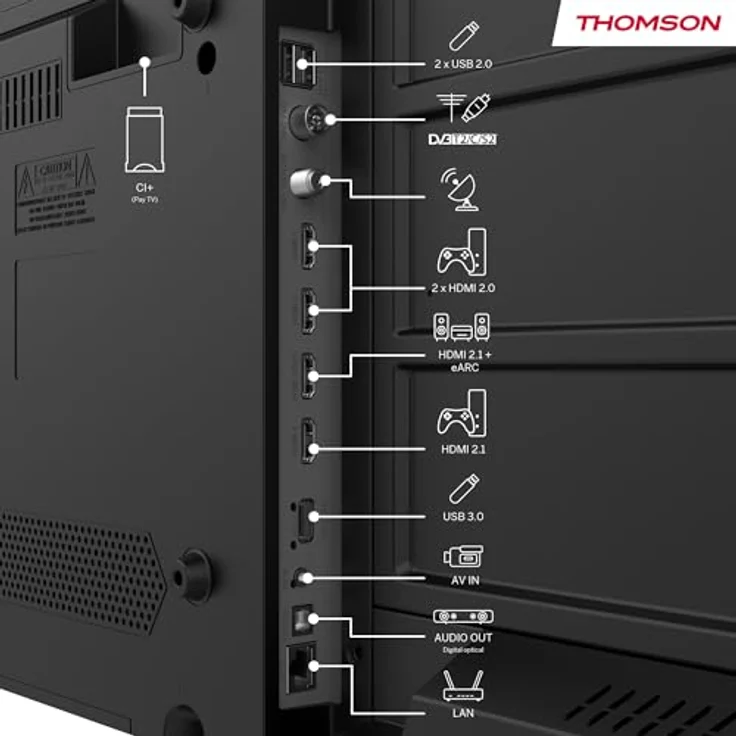 Thomson Q70 43UG4S14, 43" 4K Ultra HD Smart TV mit Google TV, Wi-Fi, HDR10, schwarz – Bild 4