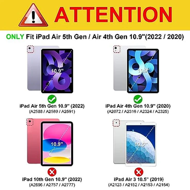 FINTIE Hybrid Hülle für iPad Air 11 Zoll M4/M3/M2 (2026/2025/2024), iPad Air 5./4. Gen (2022/2020), stoßfeste Schutzhülle mit Stifthalter, transparente Hartschale, Lila Marmor – Bild 2
