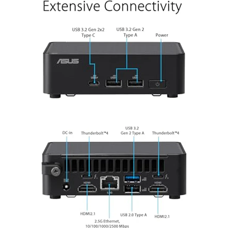ASUS NUC 14 Pro Kit - Core Ultra 5 125H, kompakter Mini-PC Barebone mit 14 Kernen, aufrüstbarem DDR5 RAM und Intel Arc-Grafik – Bild 4