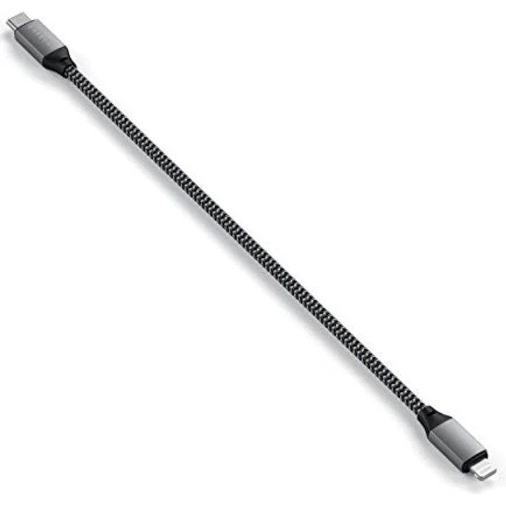 Satechi USB-C zu Lightning Kabel, 25 cm, strapazierfähig mit Nylonummantelung, Schwarz/Grau – Bild 5