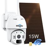 Hiseeu 3G/4G LTE Überwachungskamera Aussen mit SIM Karte,Überwachungskameras Aussen Akku mit Solarpanel 3MP PTZ Solar IP kameras mit PIR Bewegungsmelder,Farbe Nachtsicht,2-Wege-Audio
