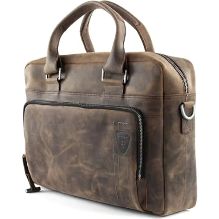 Strellson Richmond Soft Briefcase, Aktentasche aus Rindleder im Vintage-Look mit gepolstertem Notebookfach, Braun – Bild 2