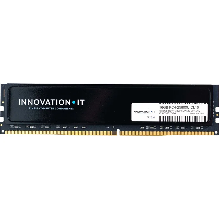 Innovation-Pc 3200 16GB DDR4 Arbeitsspeicher, CL16 1.35V mit Heatspreader für optimierte Systemleistung