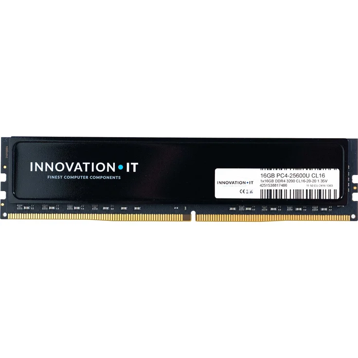 Innovation-Pc 3200 16GB DDR4 Arbeitsspeicher, CL16 1.35V mit Heatspreader für optimierte Systemleistung