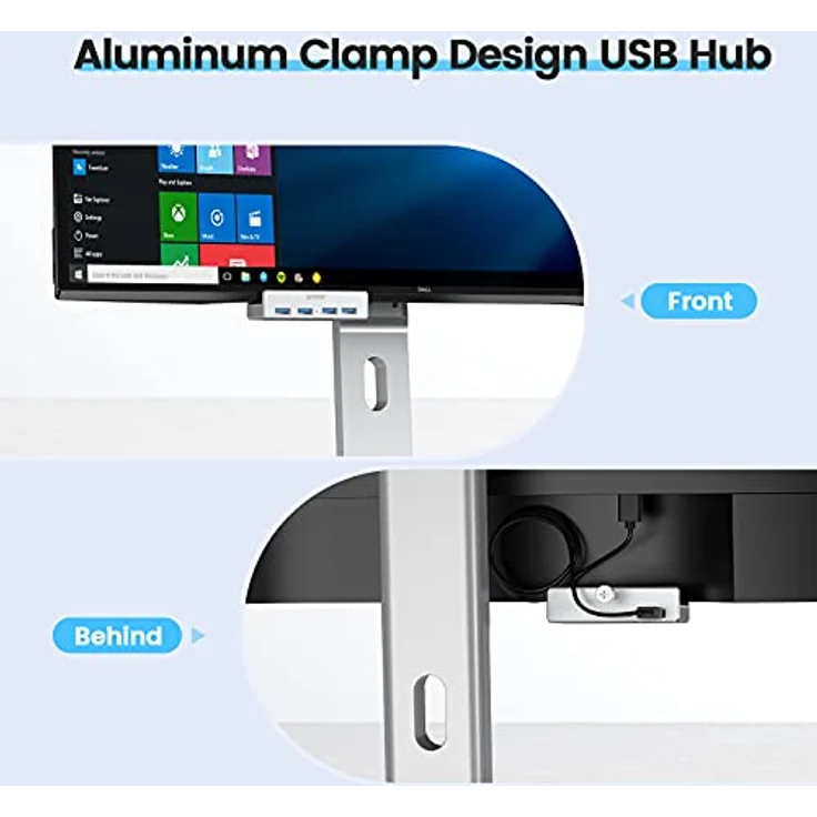 ALLNET ALL-USB3-HUB-4-CLIP Schnittstellen-Hub USB 3.2 Gen 1 (3.1 Gen 1) Type-A 5000 Mbit-s Silber ( ALL-USB3-HUB-4-CLIP ) – Bild 7
