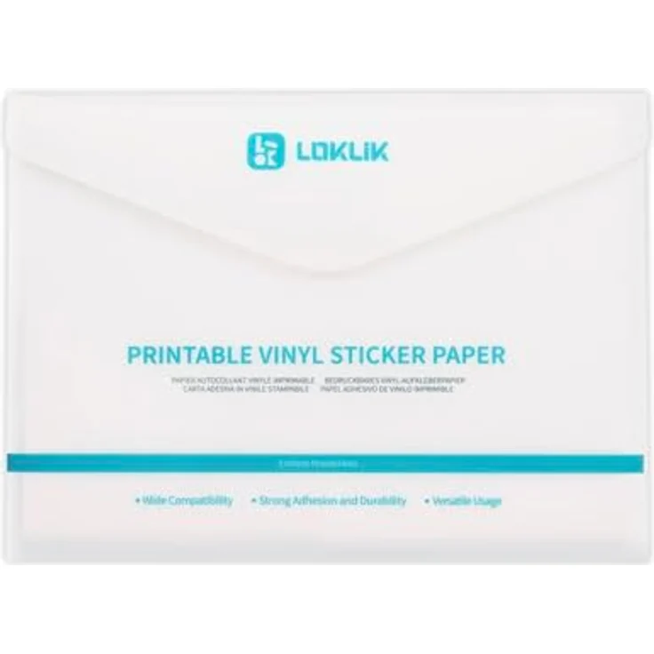 LOKLIK Selbstklebendes mattes Vinylpapier A4, bedruckbar, 20 Blatt für kreative Drucke und vielfältige Anwendungen – Bild 3
