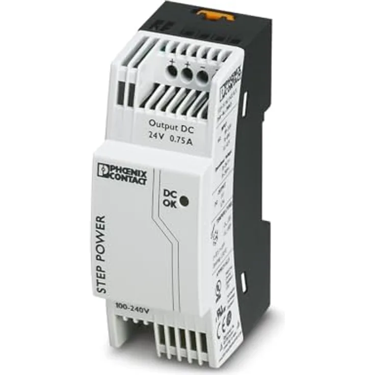 Phoenix Contact STEP-PS/1AC/24DC/0.75, 2-Kanal DIN-Schienen Netzteil, 18W, 85-264V AC, 24V DC, getaktet