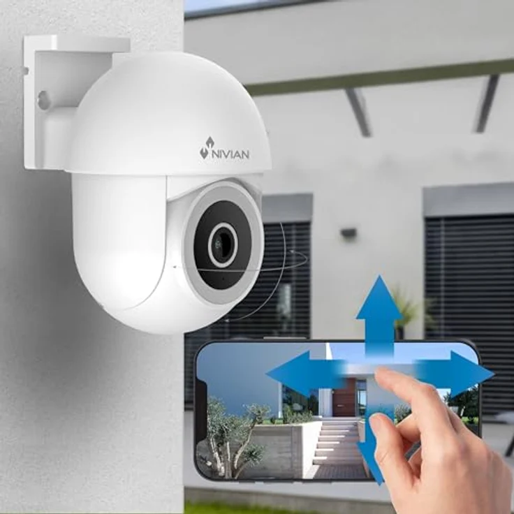 NIVIAN PTZ Überwachungskamera 2K SUPER HD, WiFi, Nachtsicht, Bewegungserkennung, Autotracking, kompatibel mit Alexa und Google Home, App TUYA – Bild 4