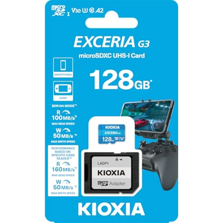 Kioxia Exceria G3, 128GB microSD Speicherkarte mit UHS-I, wasser- und stoßfest – Bild 2