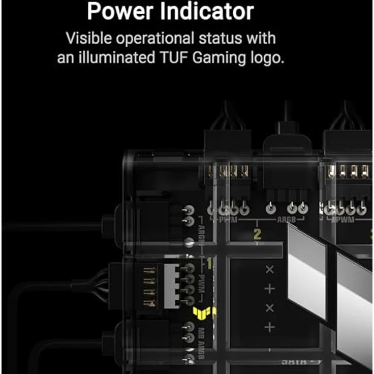 ASUS TUF Gaming ARGB PWM Lüfter Hub, effizienter Kühl-Hub für PC-Gehäuse mit RGB-Beleuchtung – Bild 3